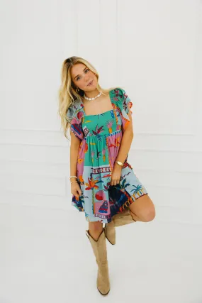 Lana Mini Dress - Blue/Multi