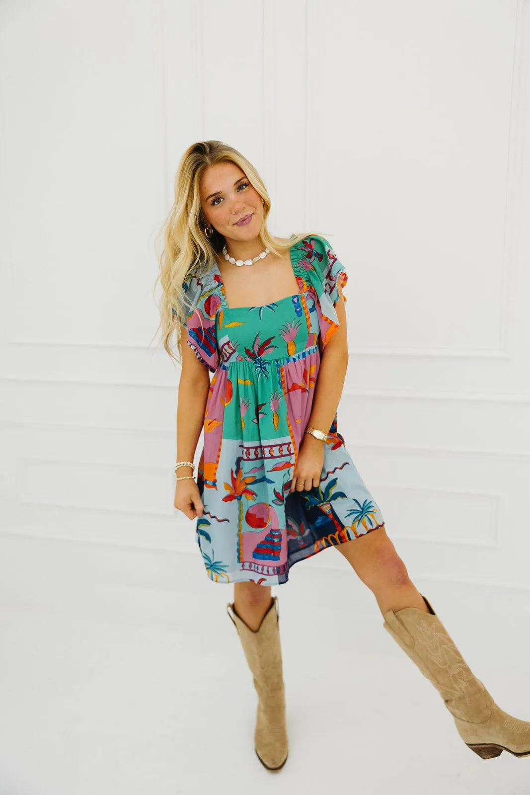 Lana Mini Dress - Blue/Multi