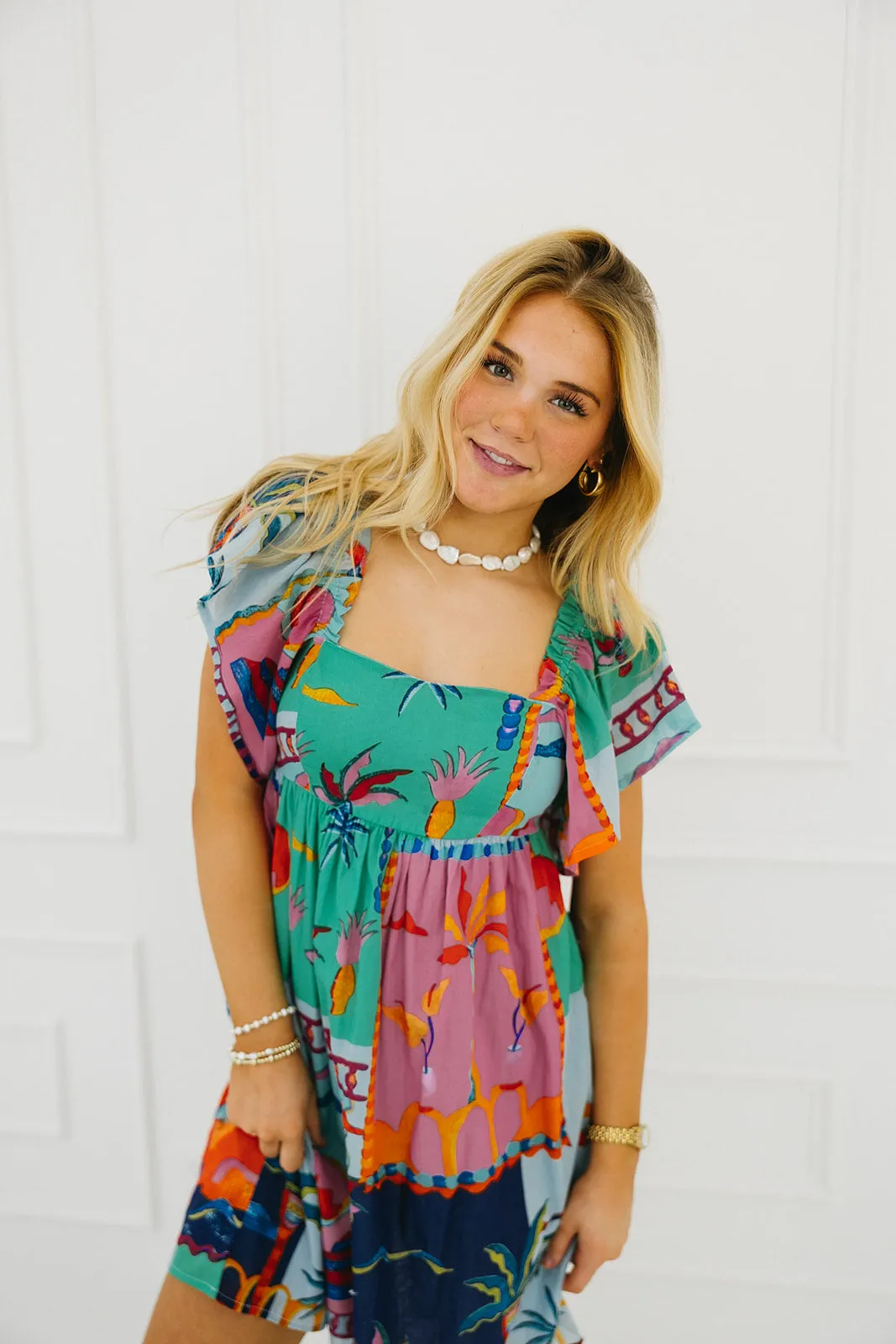 Lana Mini Dress - Blue/Multi