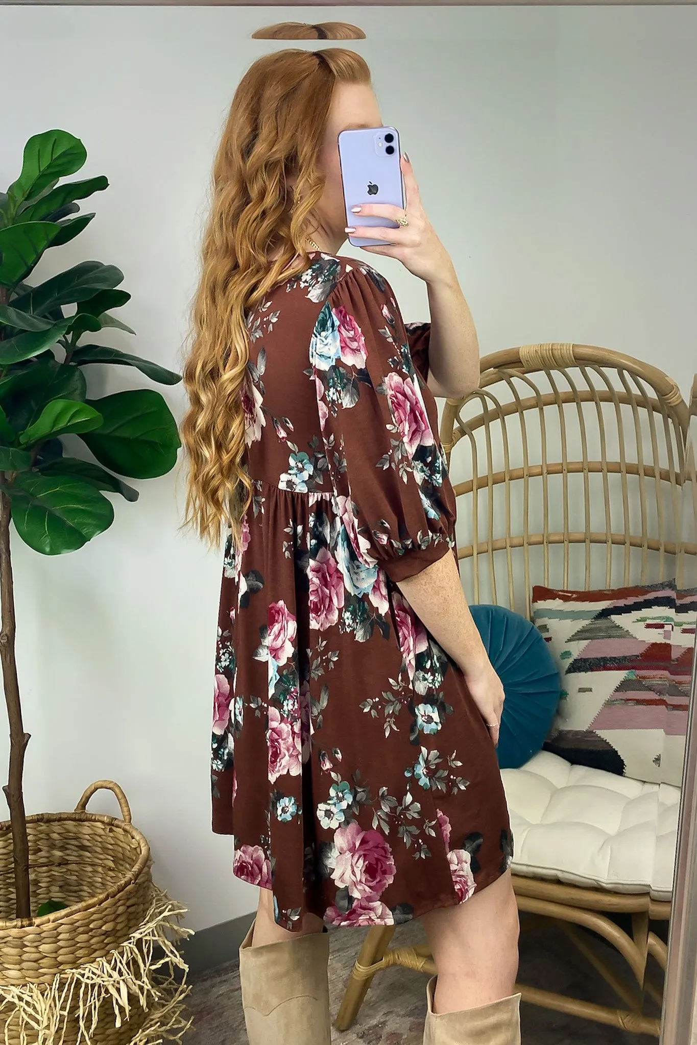 Laylie Empire Waist Floral Square Neck Dress - FINAL SALE