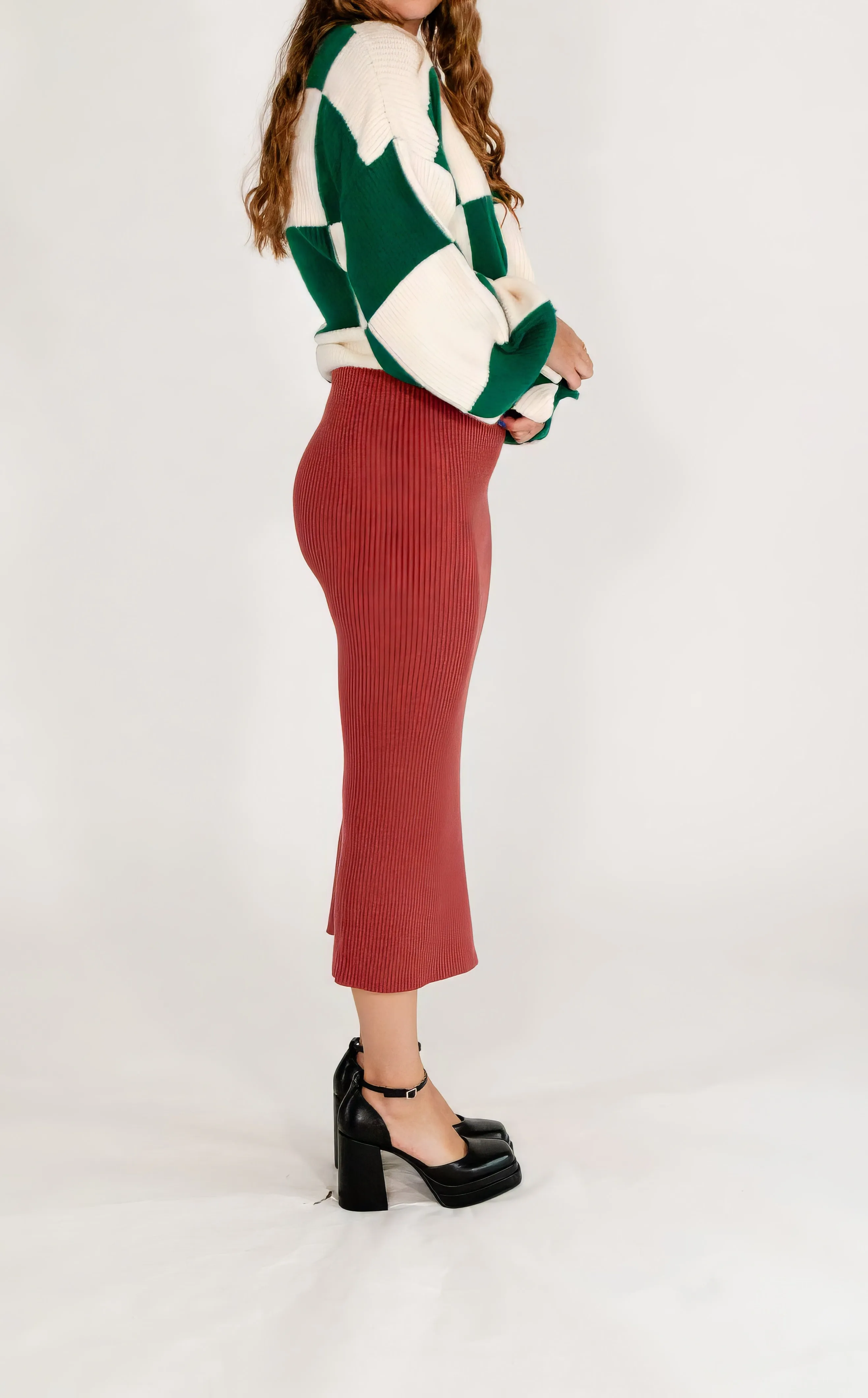 Lexy Ribbed Pencil Skirt