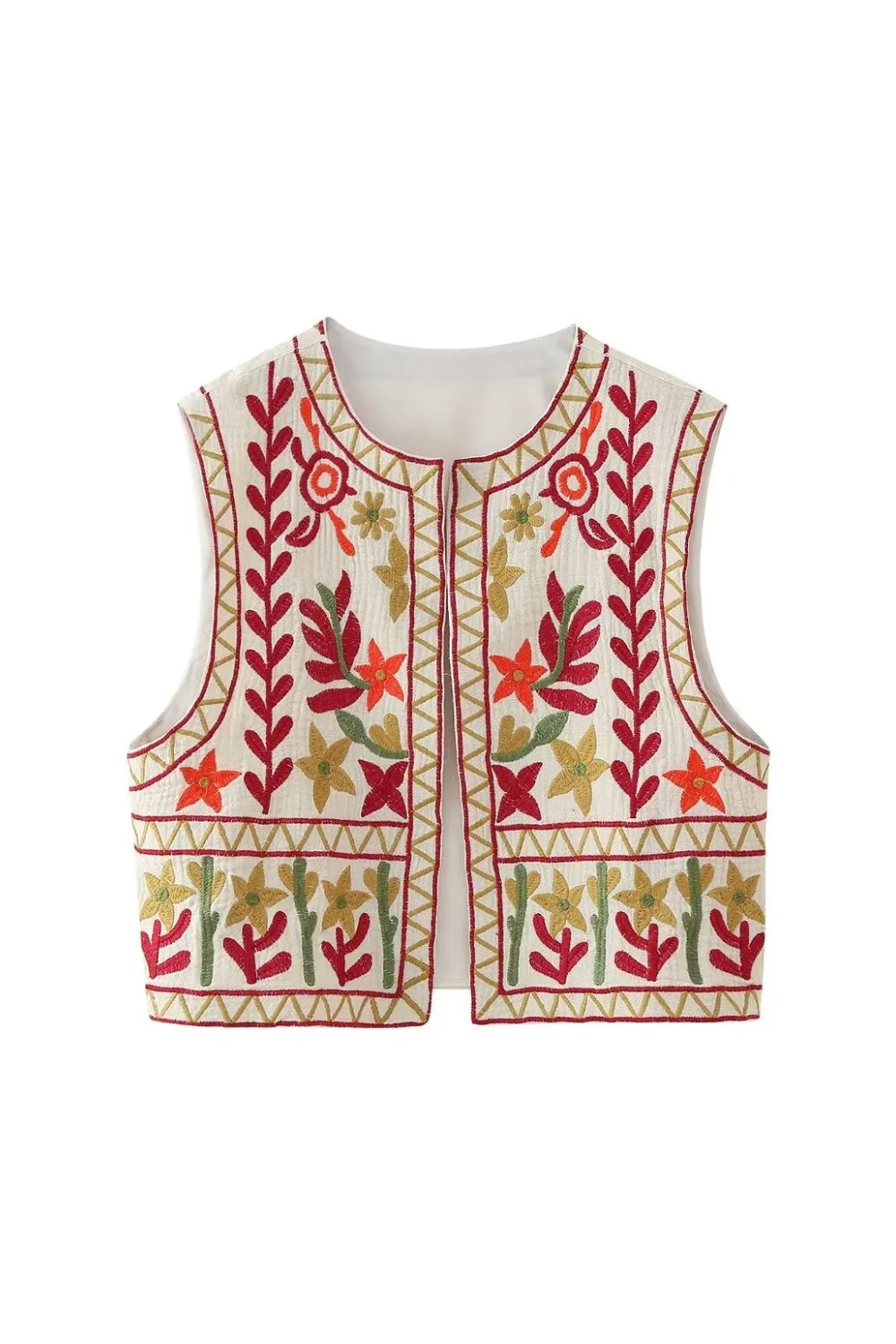 ‘Lily ’ Simple Embroidered Floral Vest Top