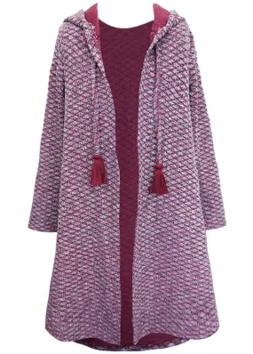 Long Sleeve Duster with Hoodie (R24155)