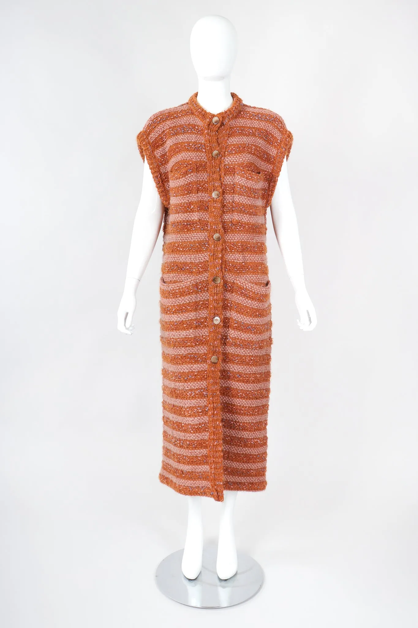 Long Striped Sweater Vest