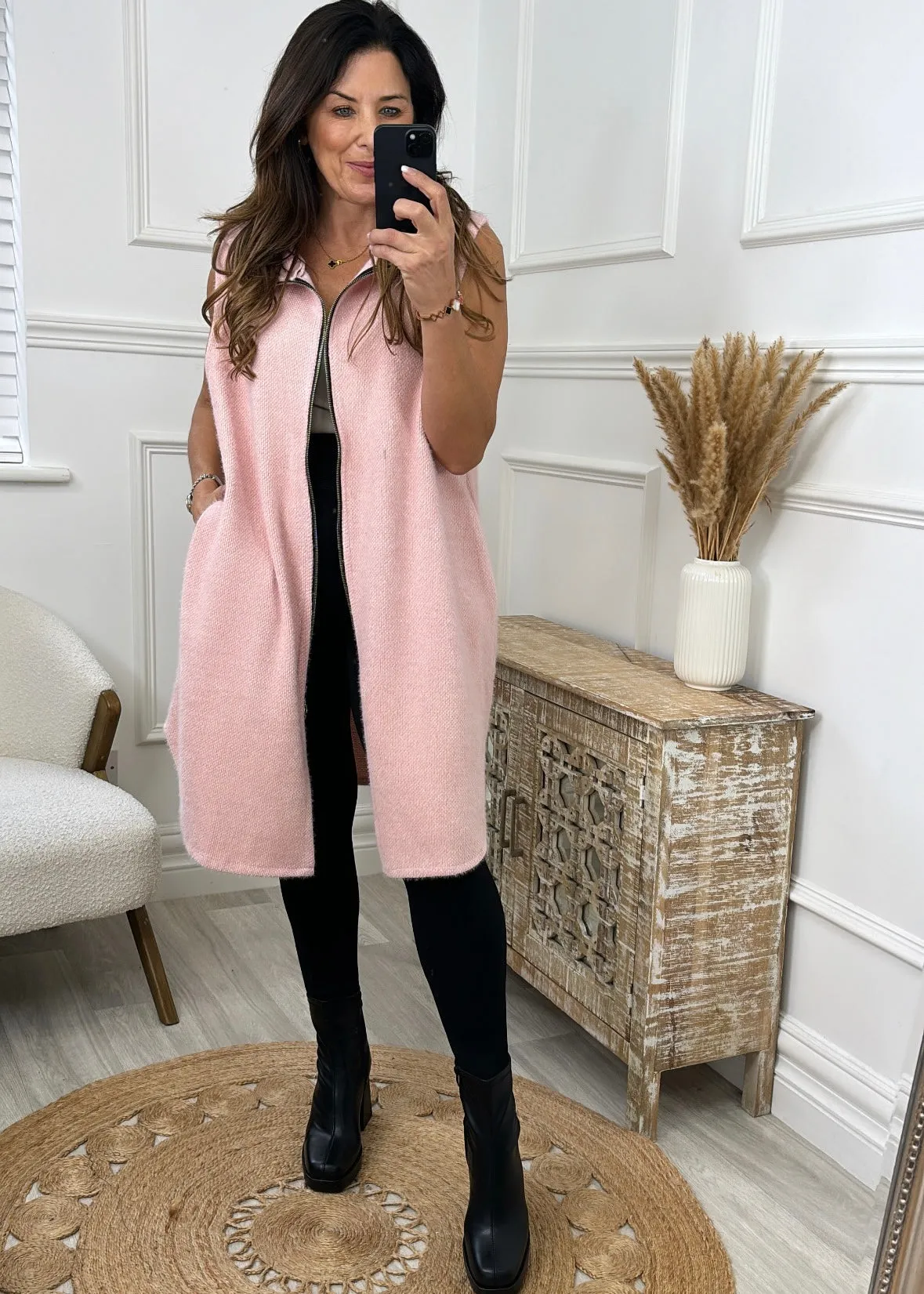 Maria Pink Duster Gilet