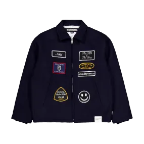 Melton Zip Up Jacket Navy