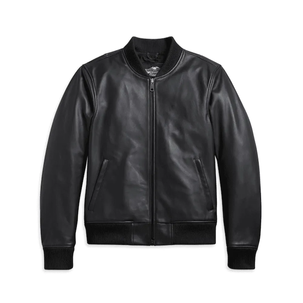Men's Leather Bomber Functional Jacket