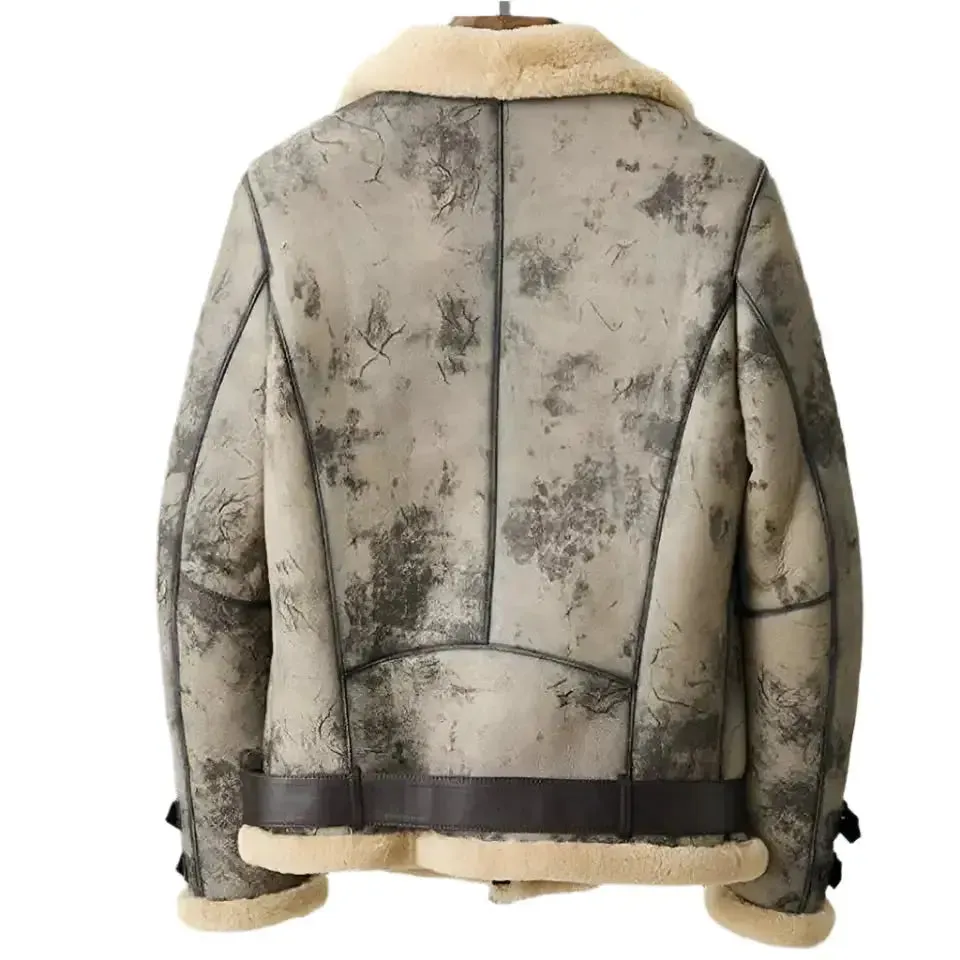 Men's New B3 Flight Aviator Shearling Coat Jacket - Warm & Stylish