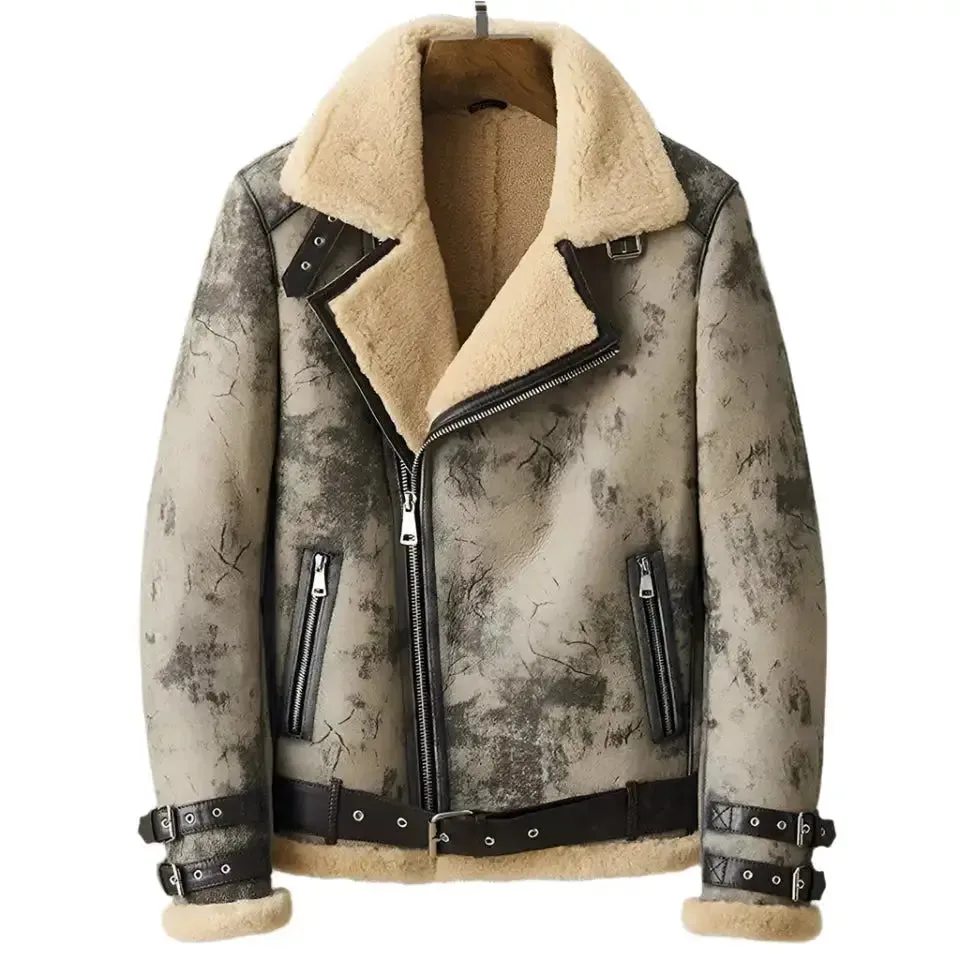 Men's New B3 Flight Aviator Shearling Coat Jacket - Warm & Stylish