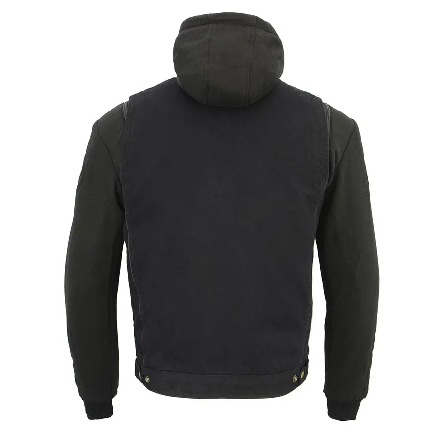 Mens Triple Option Club Style Vest with Fully Removable Hoodie Jacket