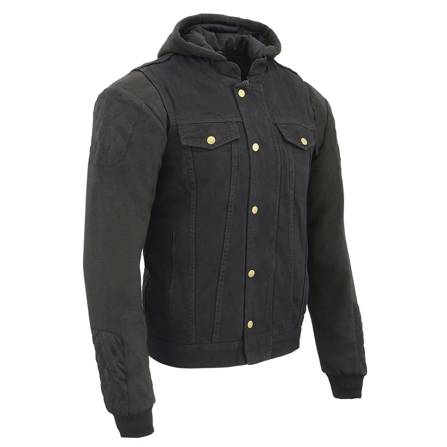Mens Triple Option Club Style Vest with Fully Removable Hoodie Jacket
