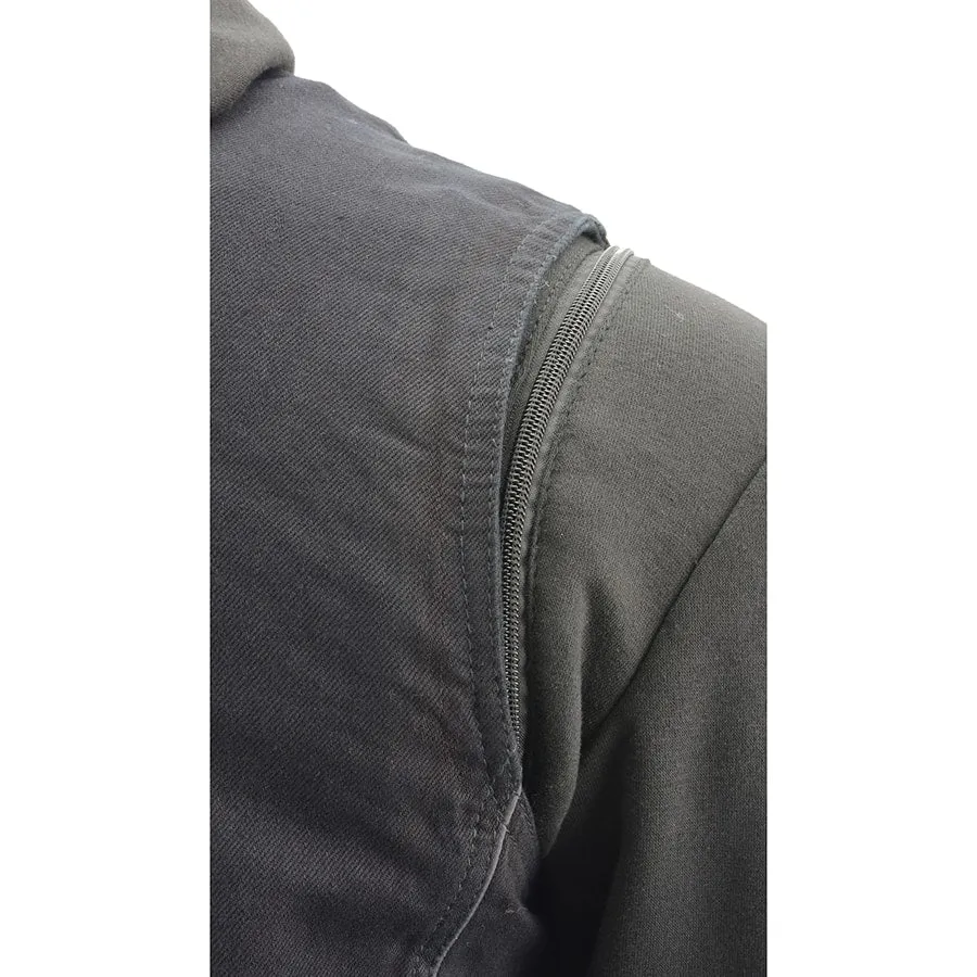 Mens Triple Option Club Style Vest with Fully Removable Hoodie Jacket