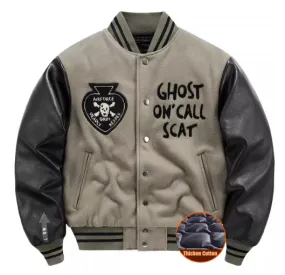 Men's Vintage Wool Splicing Flight Jacket