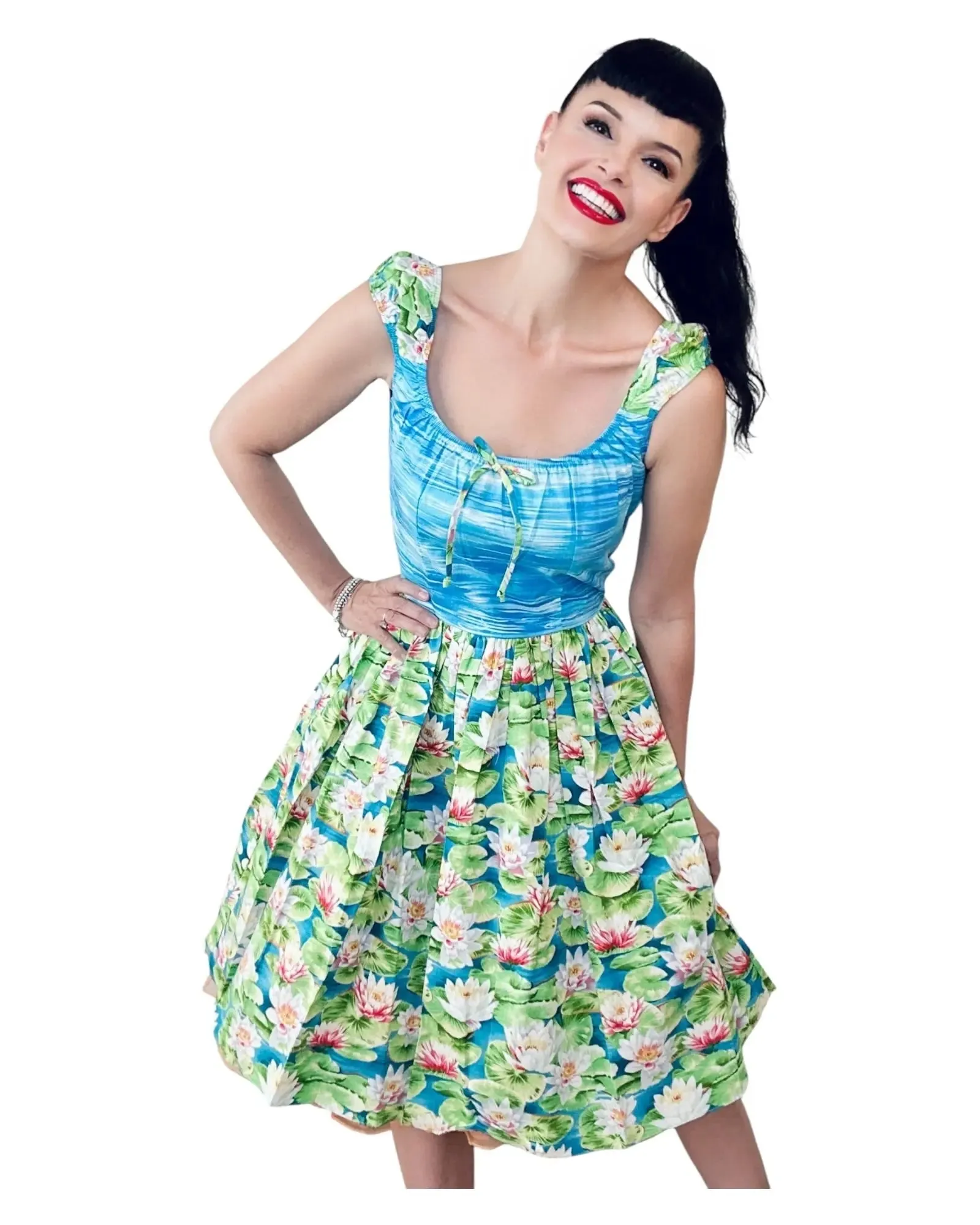 Michelle Dress Lily Pad print