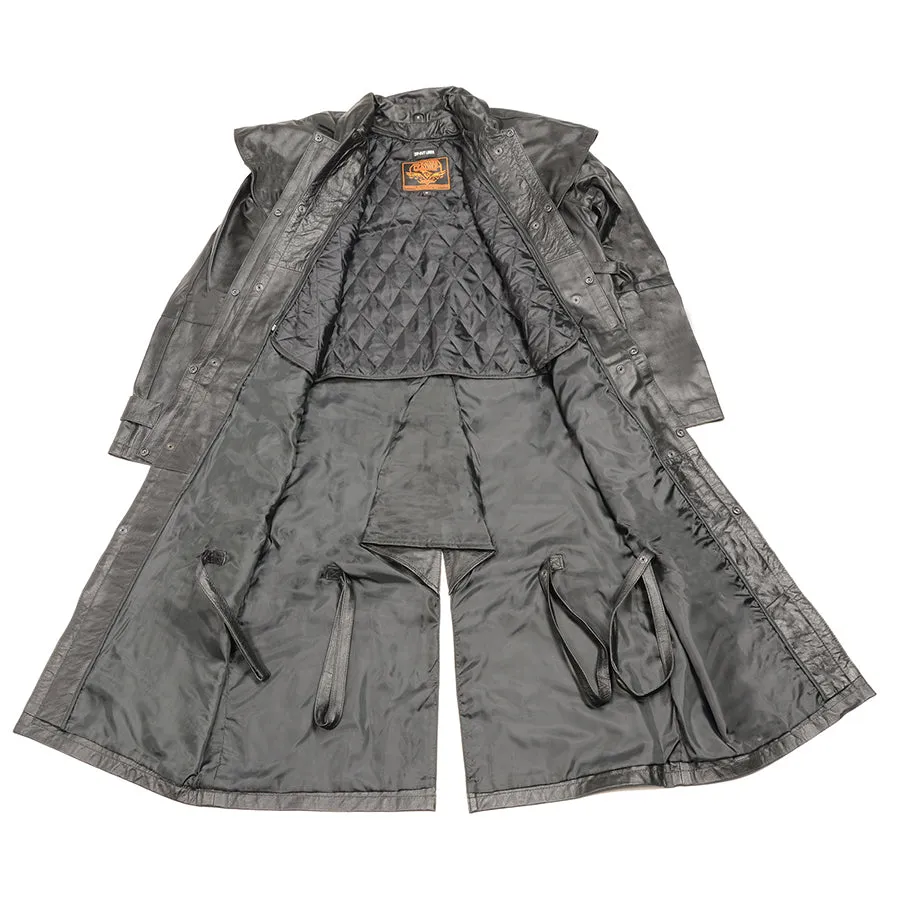 Milwaukee Leather Men’s Full Length Leather Duster w/ Removable Cape & Leg Straps
