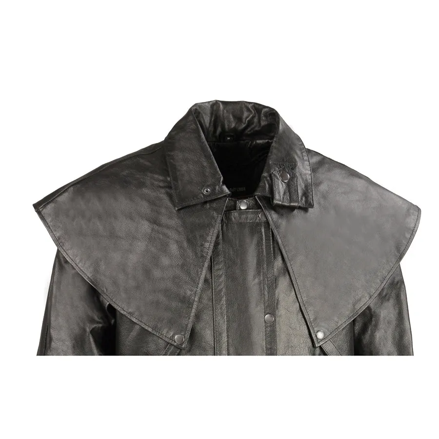 Milwaukee Leather Men’s Full Length Leather Duster w/ Removable Cape & Leg Straps