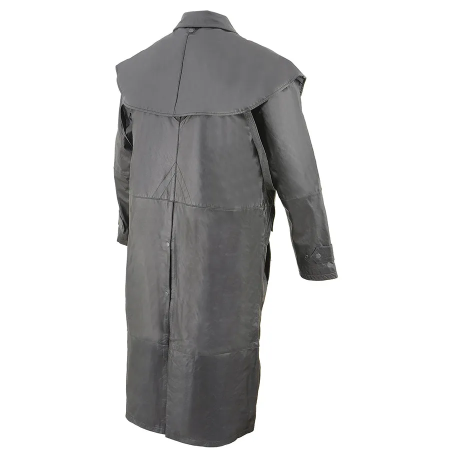 Milwaukee Leather Men’s Full Length Leather Duster w/ Removable Cape & Leg Straps