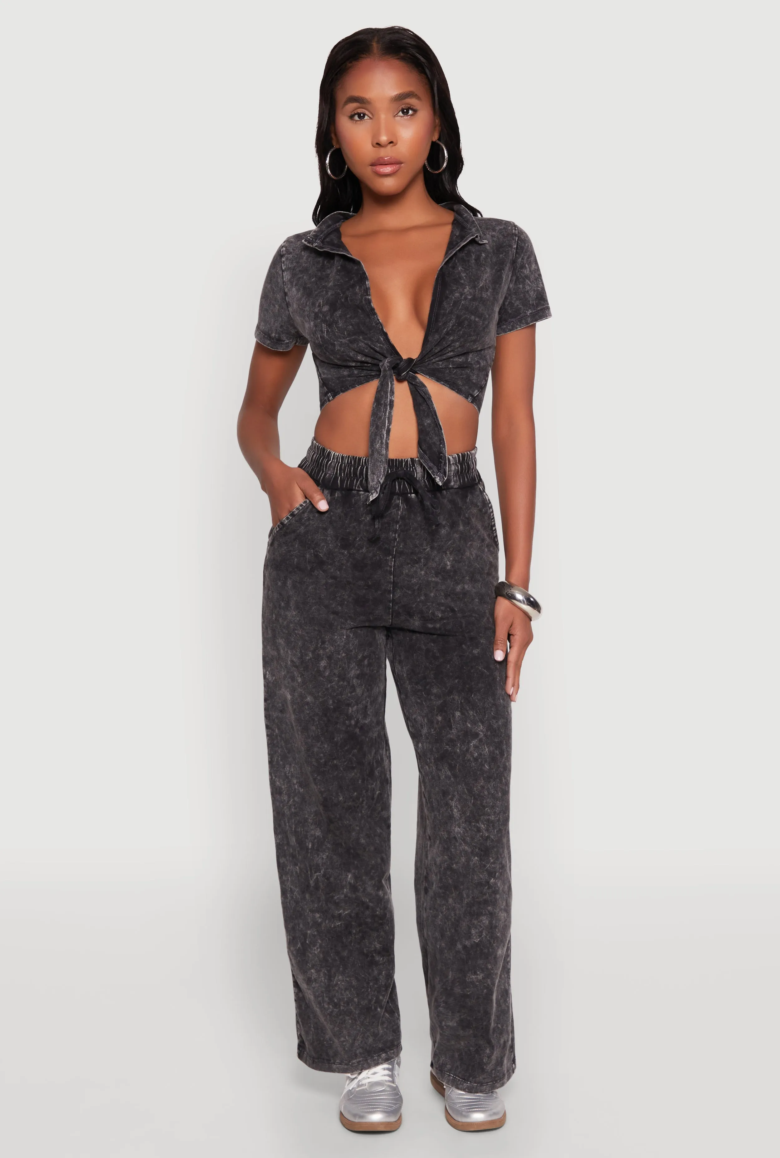 Mineral Wash Straight Leg Sweatpants