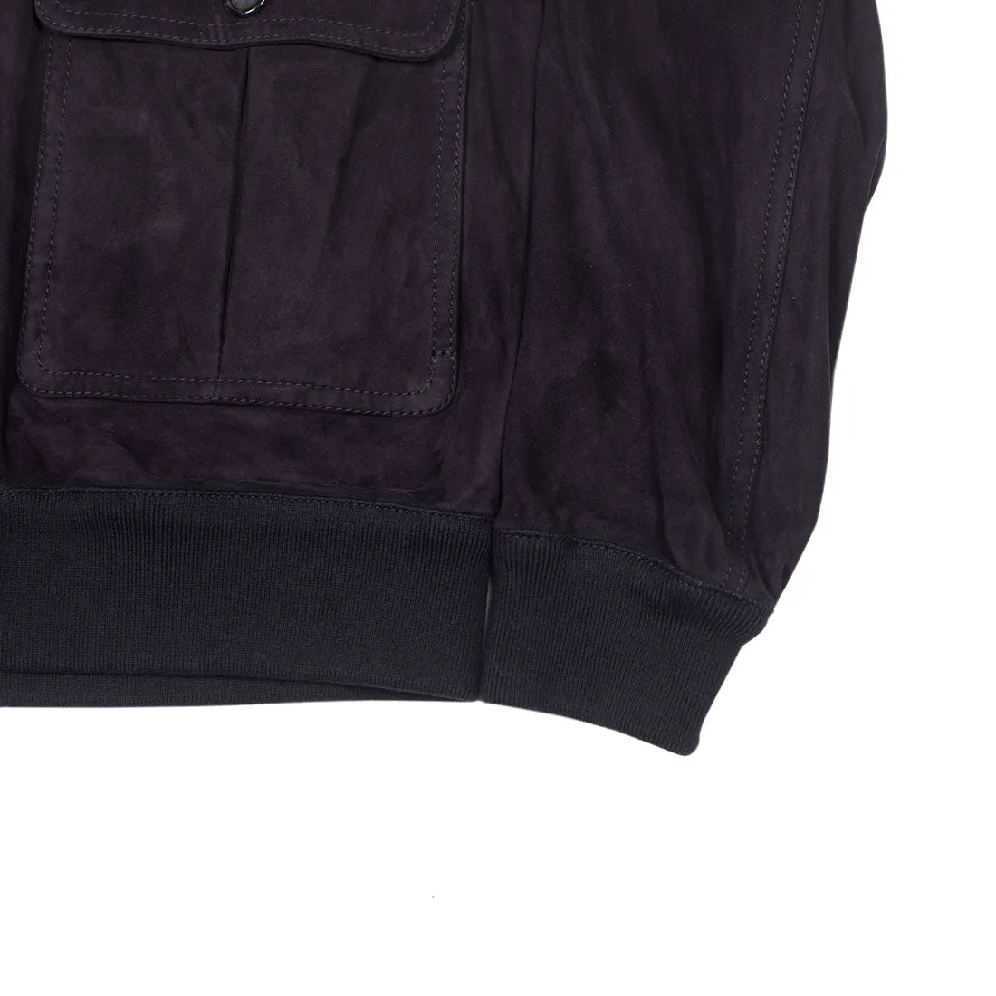 Navy suede Valstarino bomber jacket, unlined