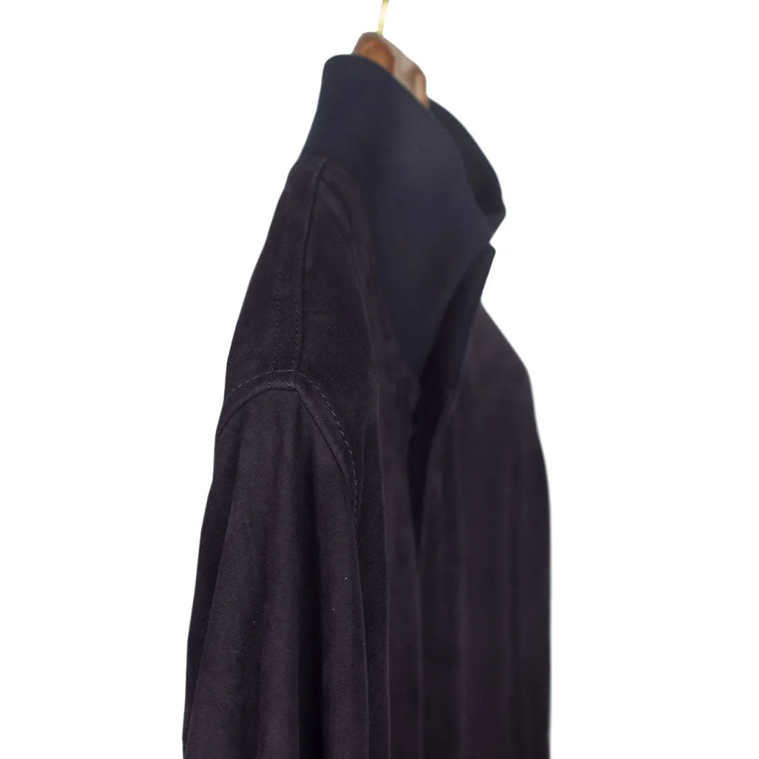 Navy suede Valstarino bomber jacket, unlined