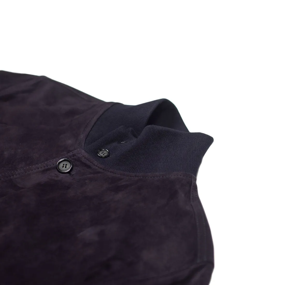 Navy suede Valstarino bomber jacket, unlined