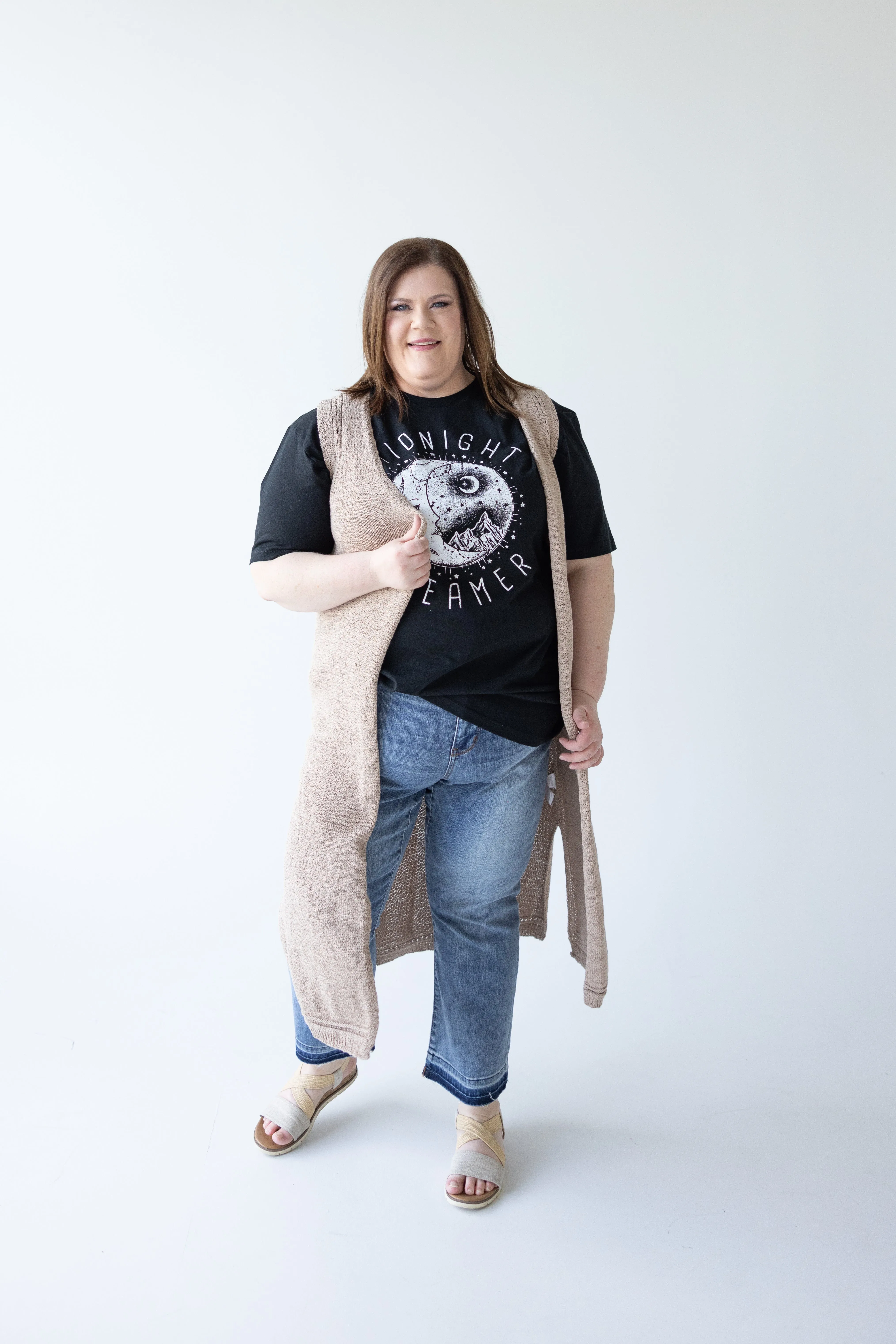 OPEN WEAVE DUSTER VEST
