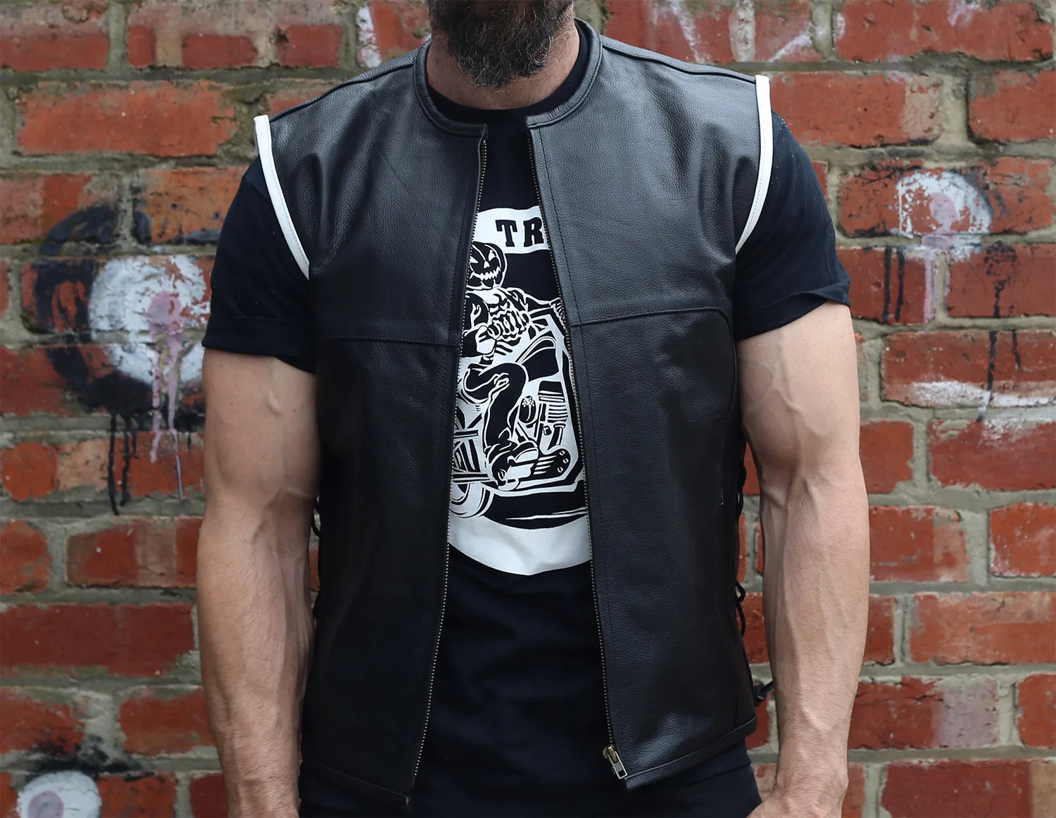 Pacifist Vagabond Leather Biker Vest