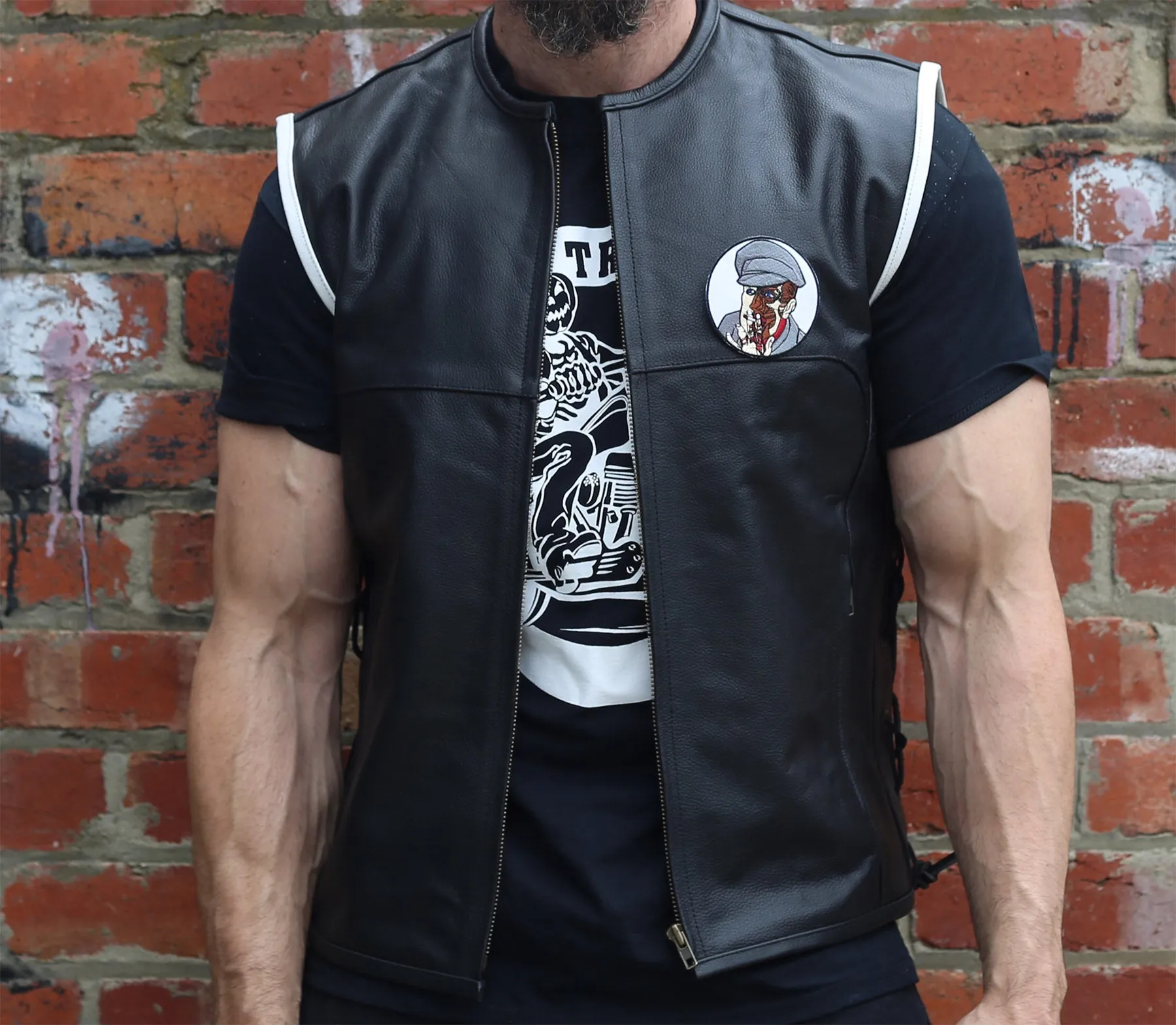 Pacifist Vagabond Leather Biker Vest