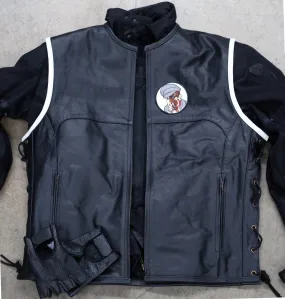 Pacifist Vagabond Leather Biker Vest