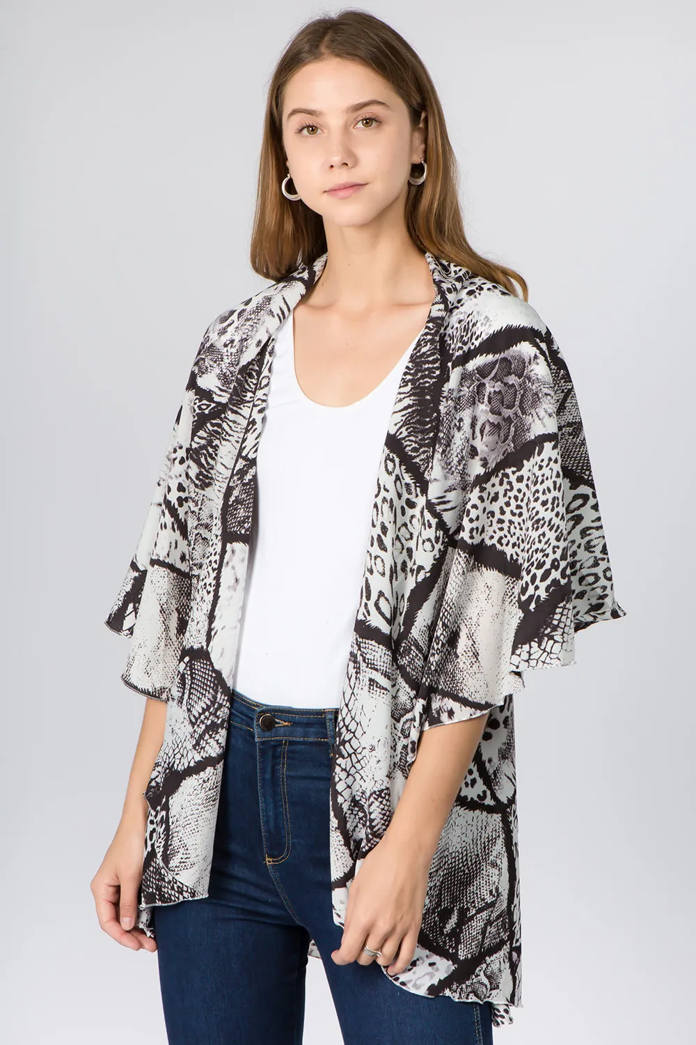 PN-96B6 multi animal print & line vest