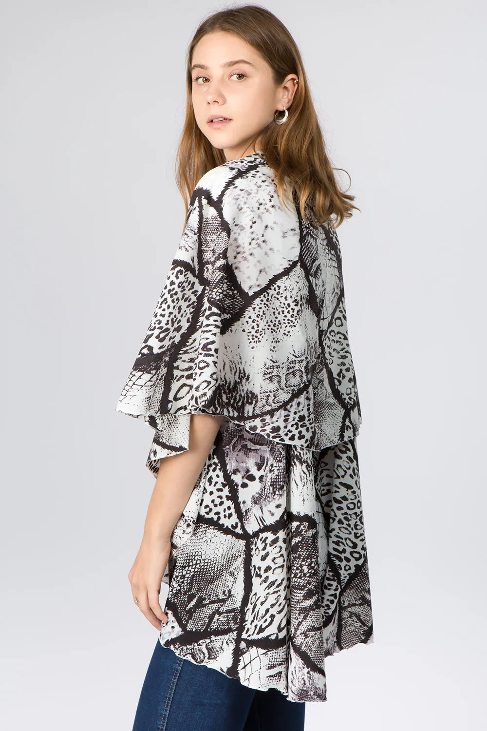 PN-96B6 multi animal print & line vest