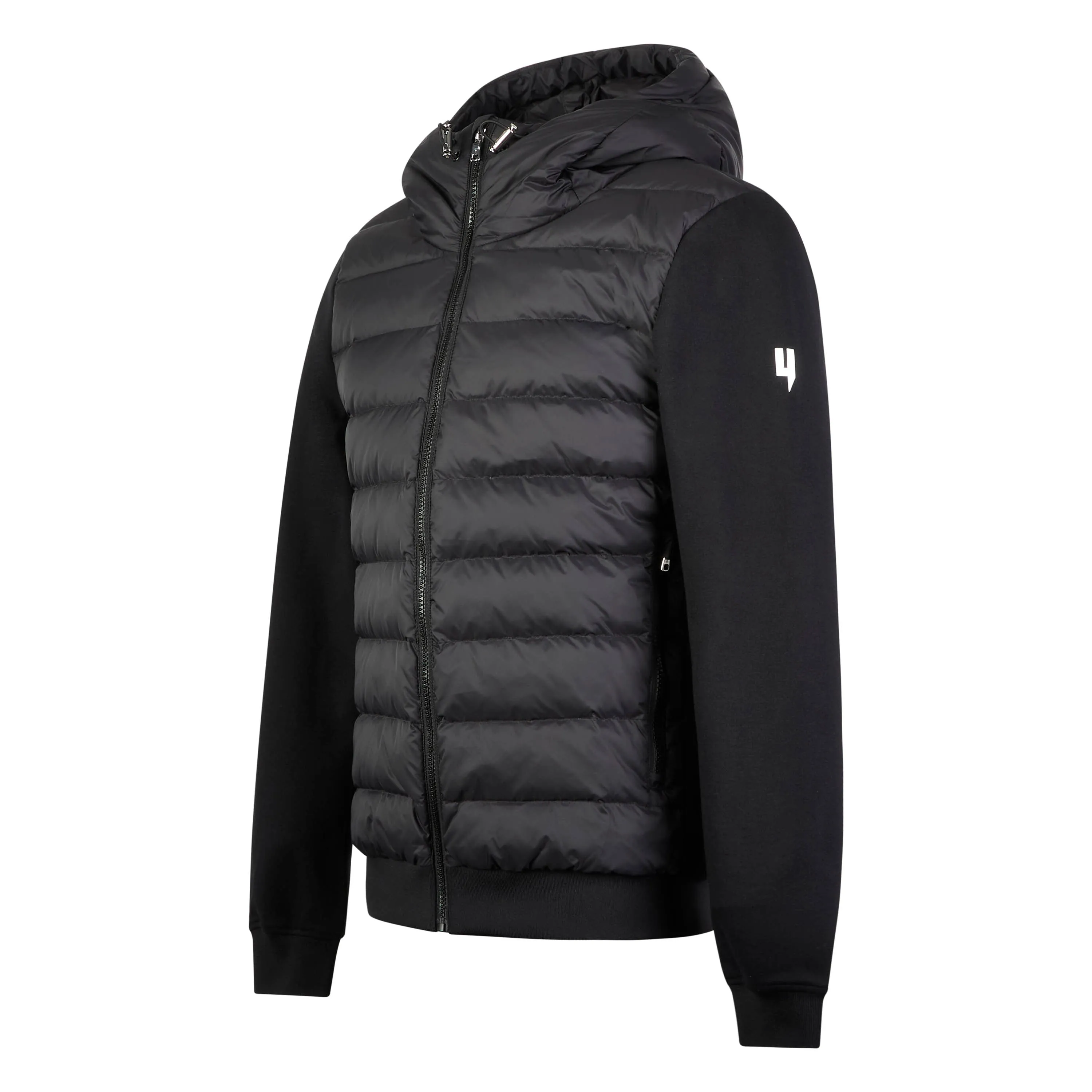 QUILTED PANEL JACKET BLACK