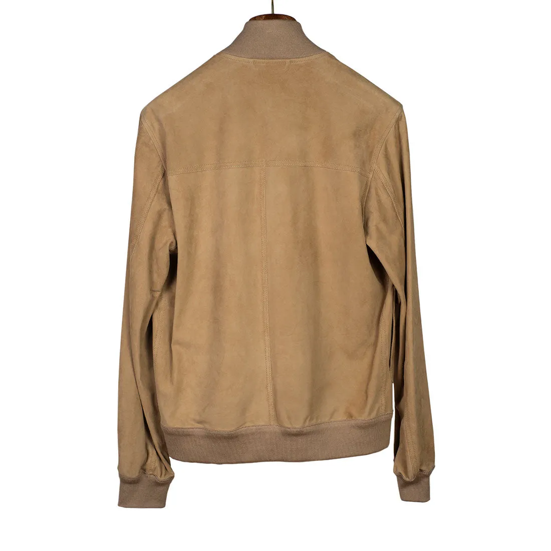 "Brown sugar" suede Valstarino bomber jacket, unlined