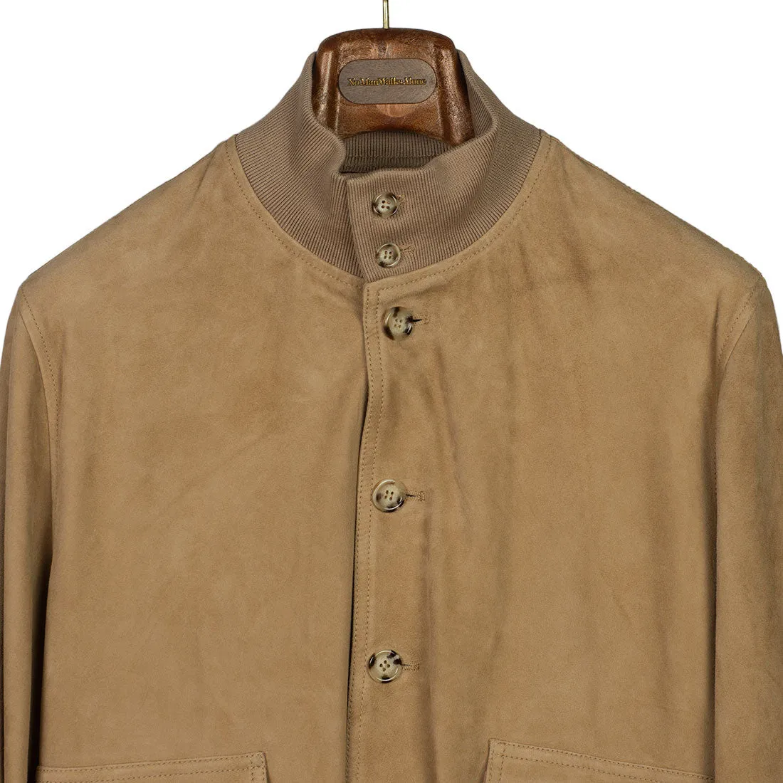 "Brown sugar" suede Valstarino bomber jacket, unlined