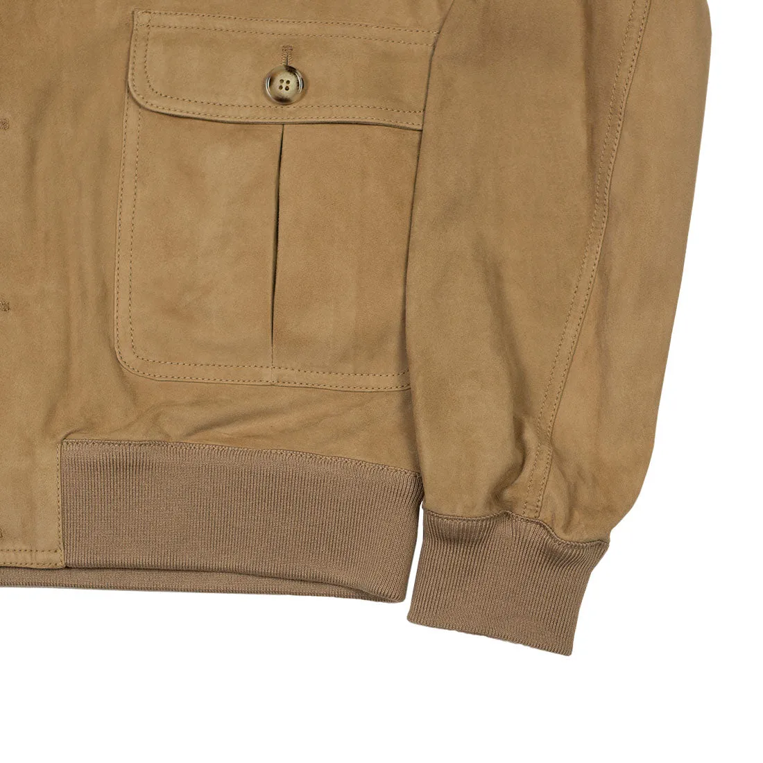 "Brown sugar" suede Valstarino bomber jacket, unlined