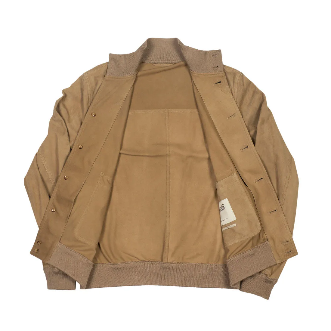 "Brown sugar" suede Valstarino bomber jacket, unlined