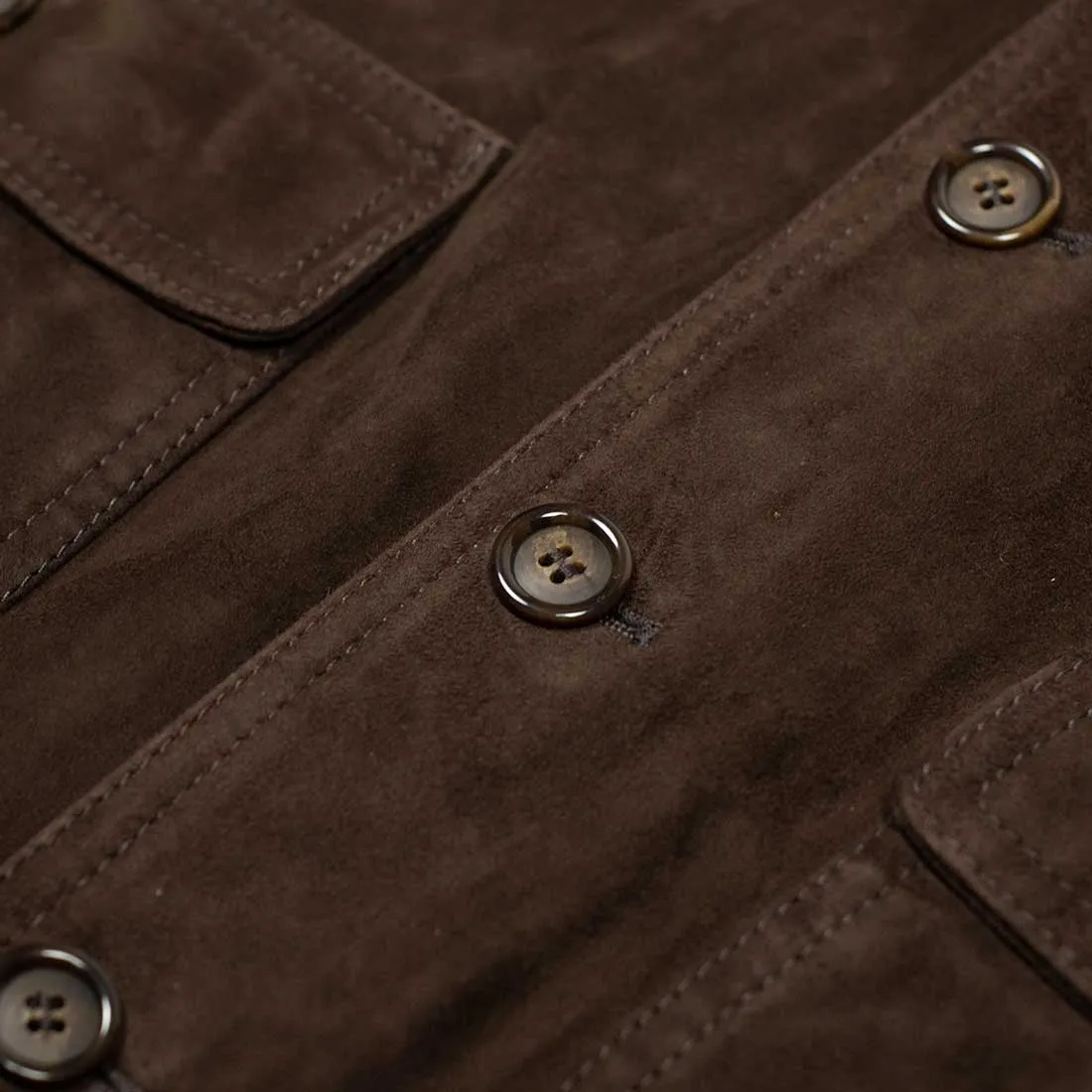 "Caffe" dark brown suede Valstarino bomber jacket, unlined (restock)