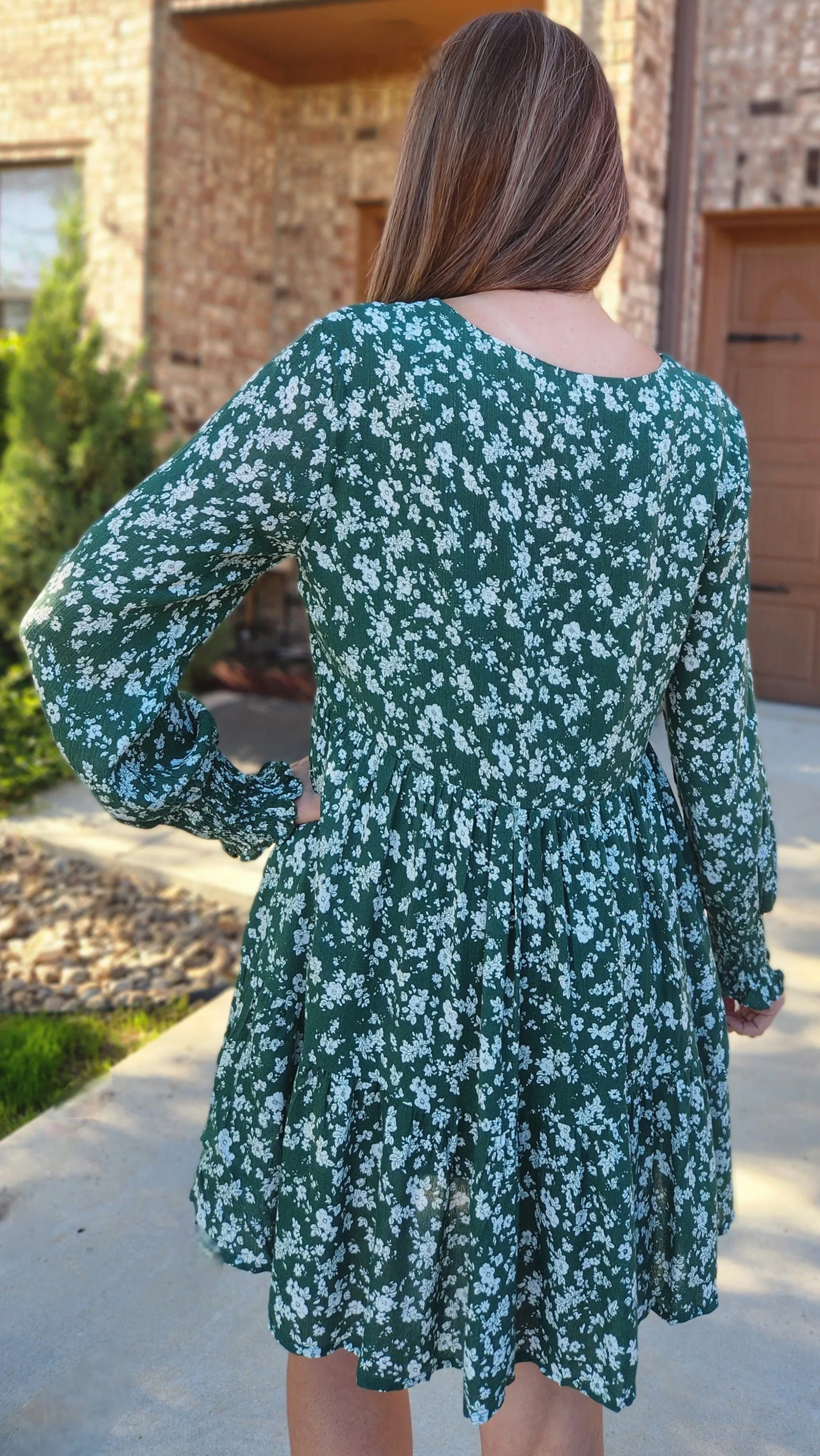 Ready To Bloom Dress-Green/White