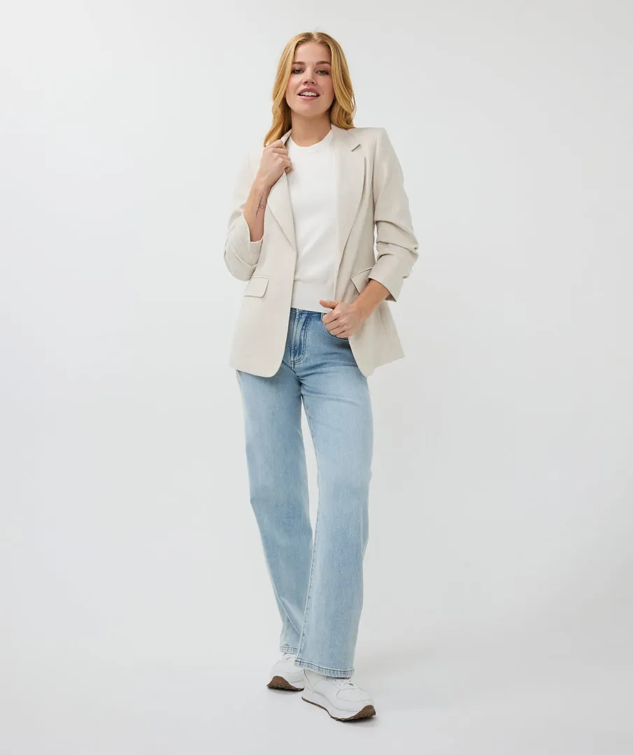 RESTOCKED!! Linen Look Blazer / Sand