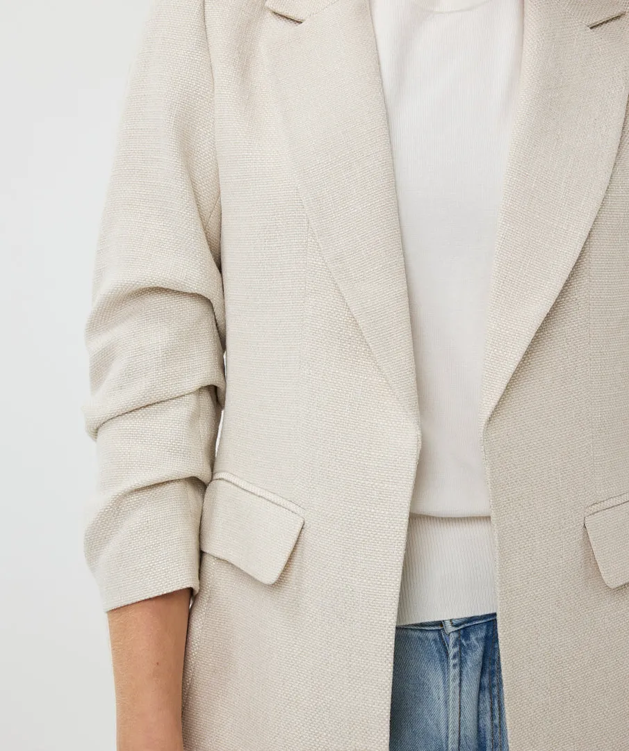 RESTOCKED!! Linen Look Blazer / Sand