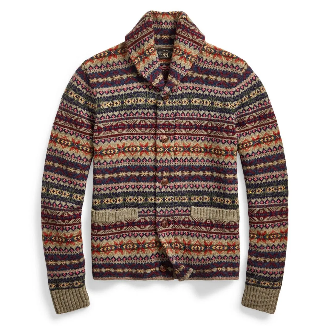 RRL by Ralph Lauren Fairisle Shawl Cardigan Fairisle Multi