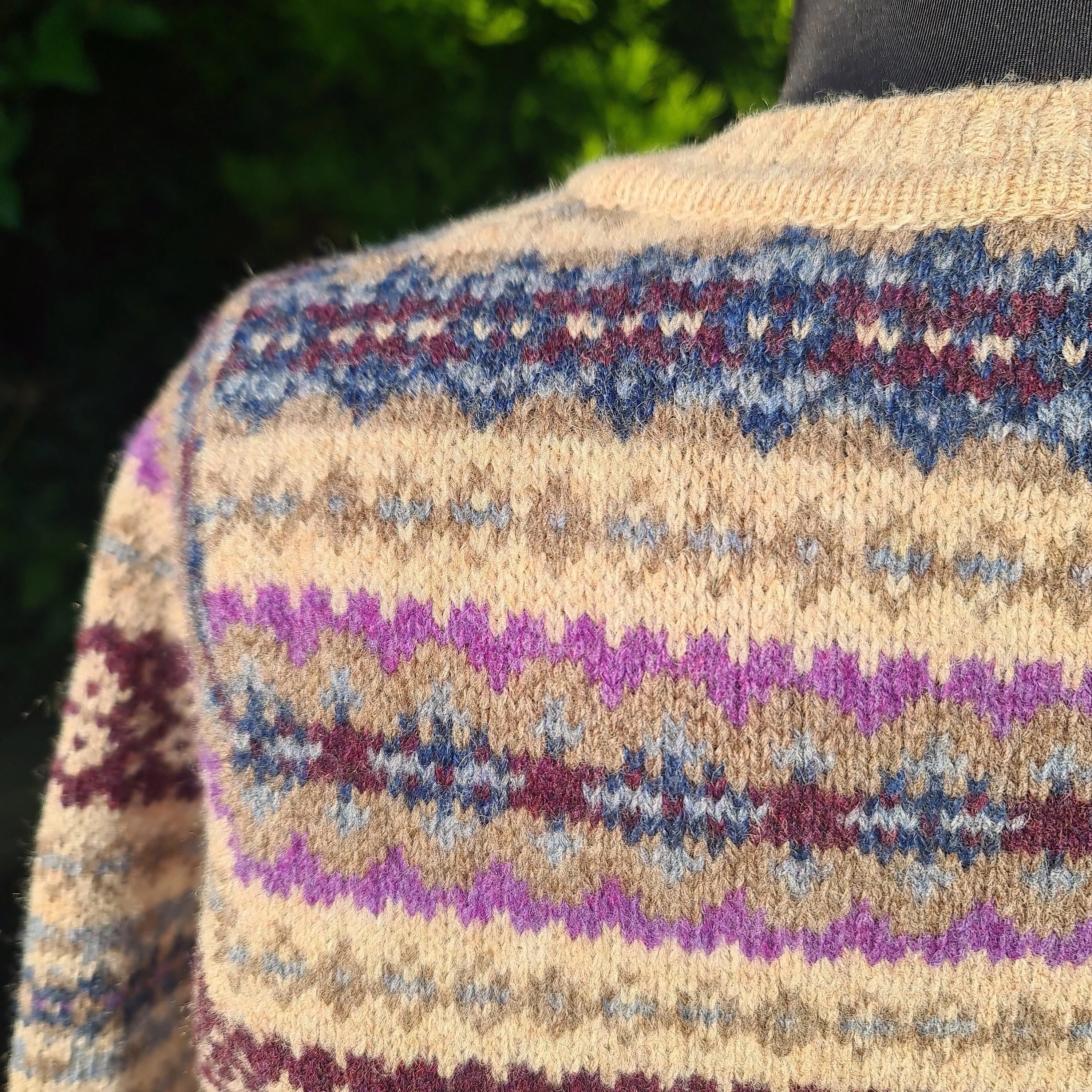 SALE Harley Of Scotland All Over Fairisle Cardigan In Tusk