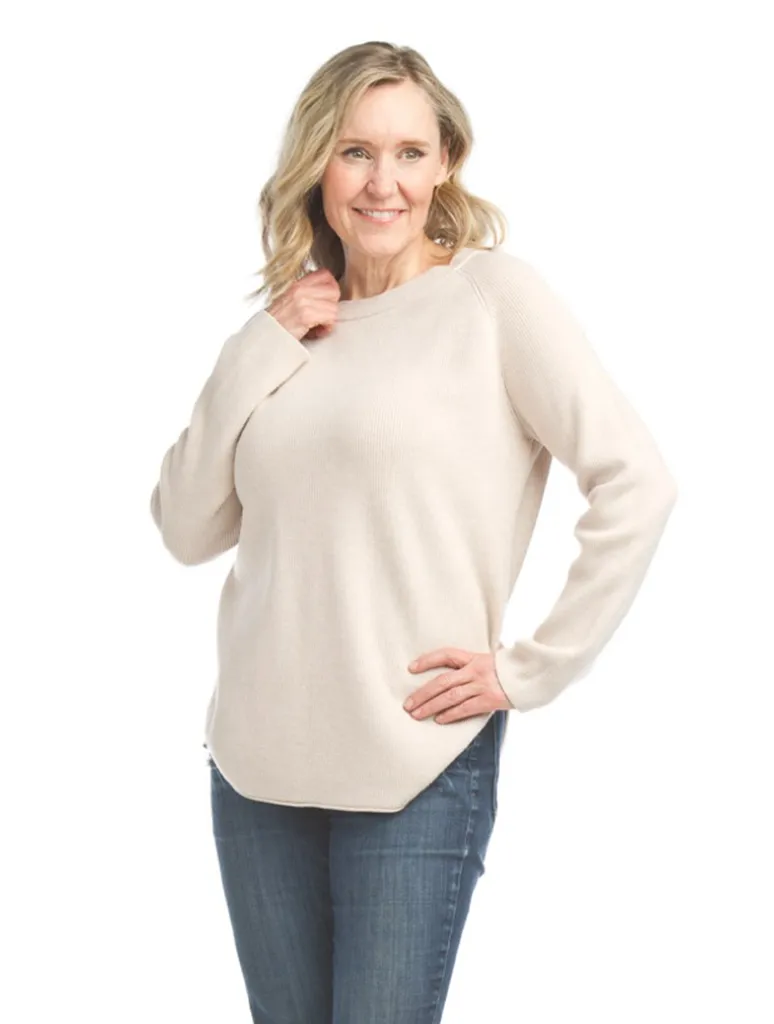 Shirt Hem Ribbed Sweater