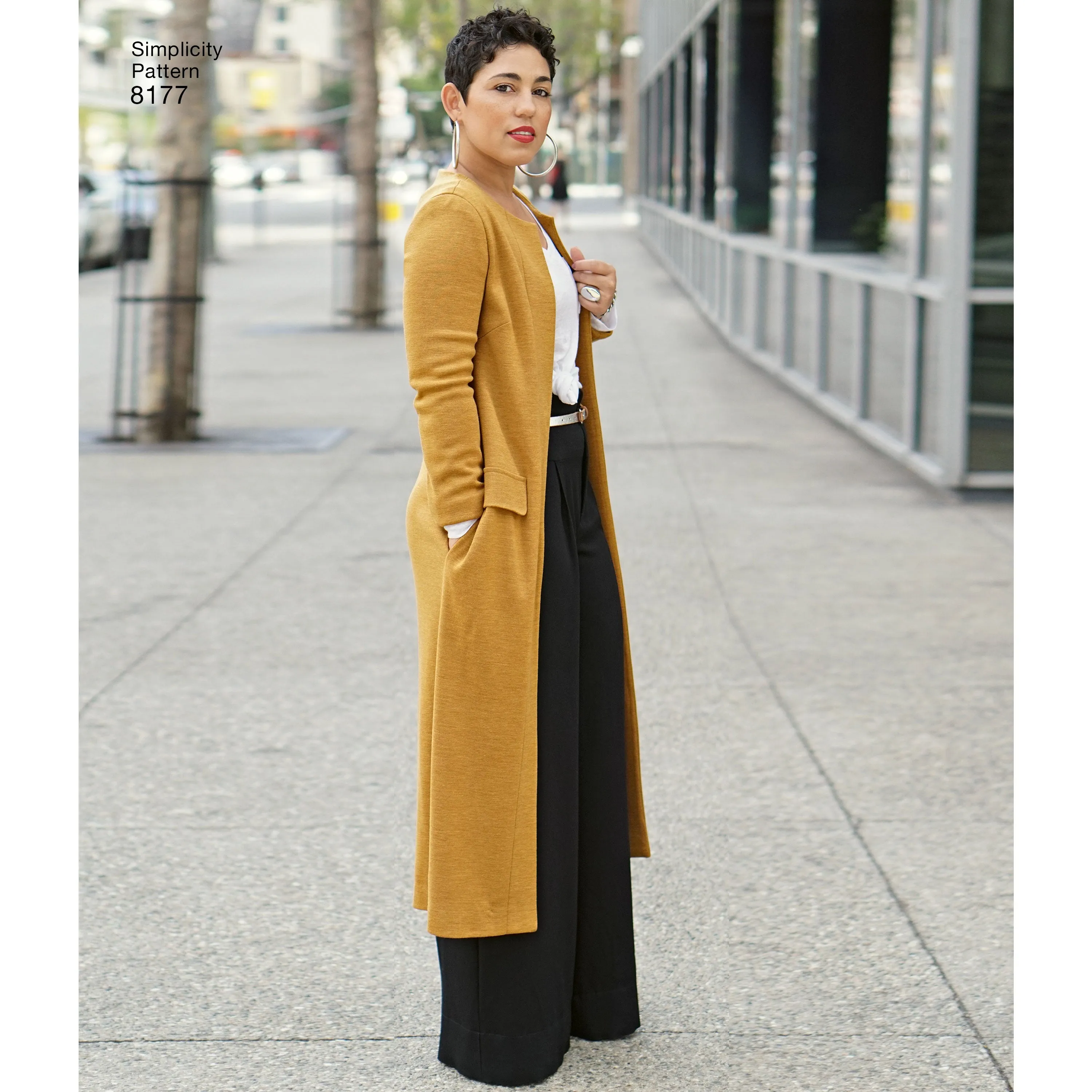 Simplicity Pattern 8177 features a duster length coat or vest,