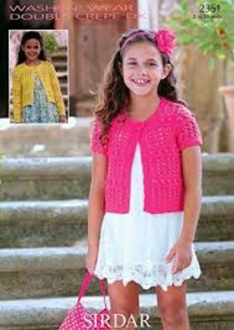 Sirdar Wash 'n' Wear Double Crepe DK Yarn Pattern Leaflets