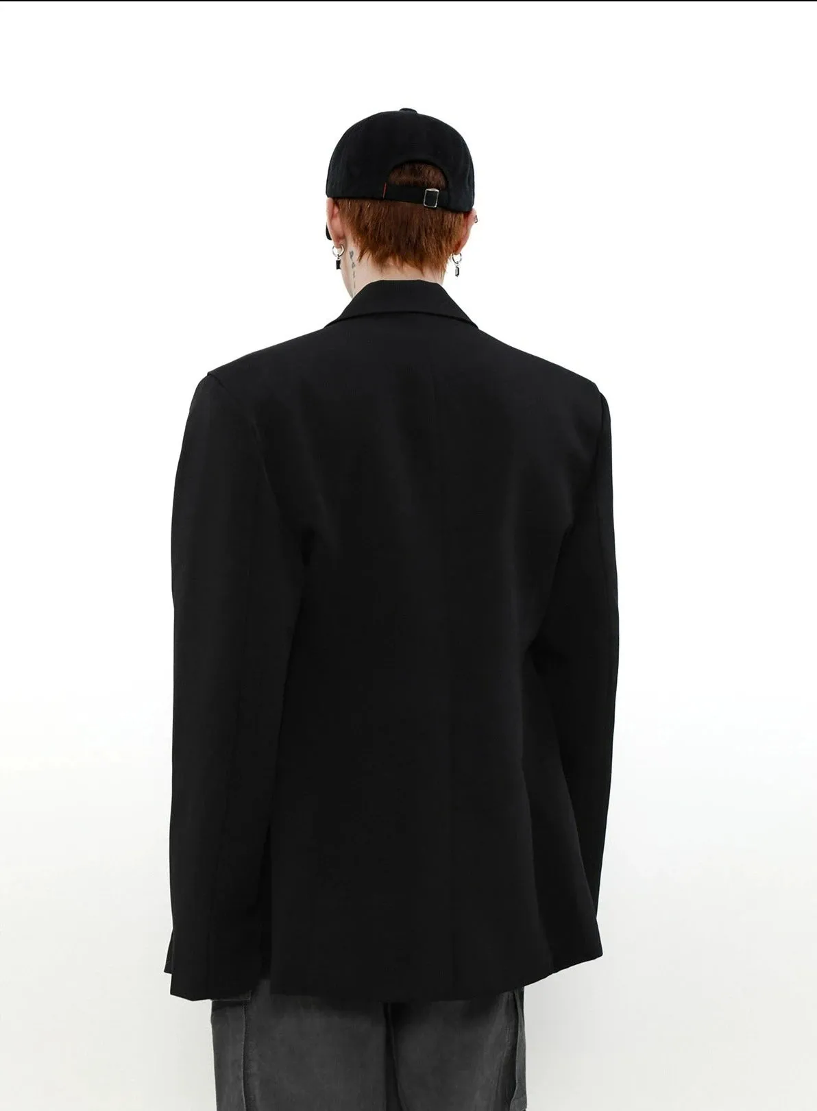 Structured Oversized Blazer Coat with Brooch