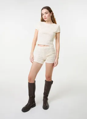 Textured Stretch Mini Shorts