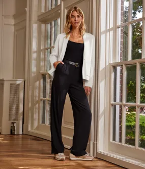 The Ribbed Sweater Blazer - White Sand