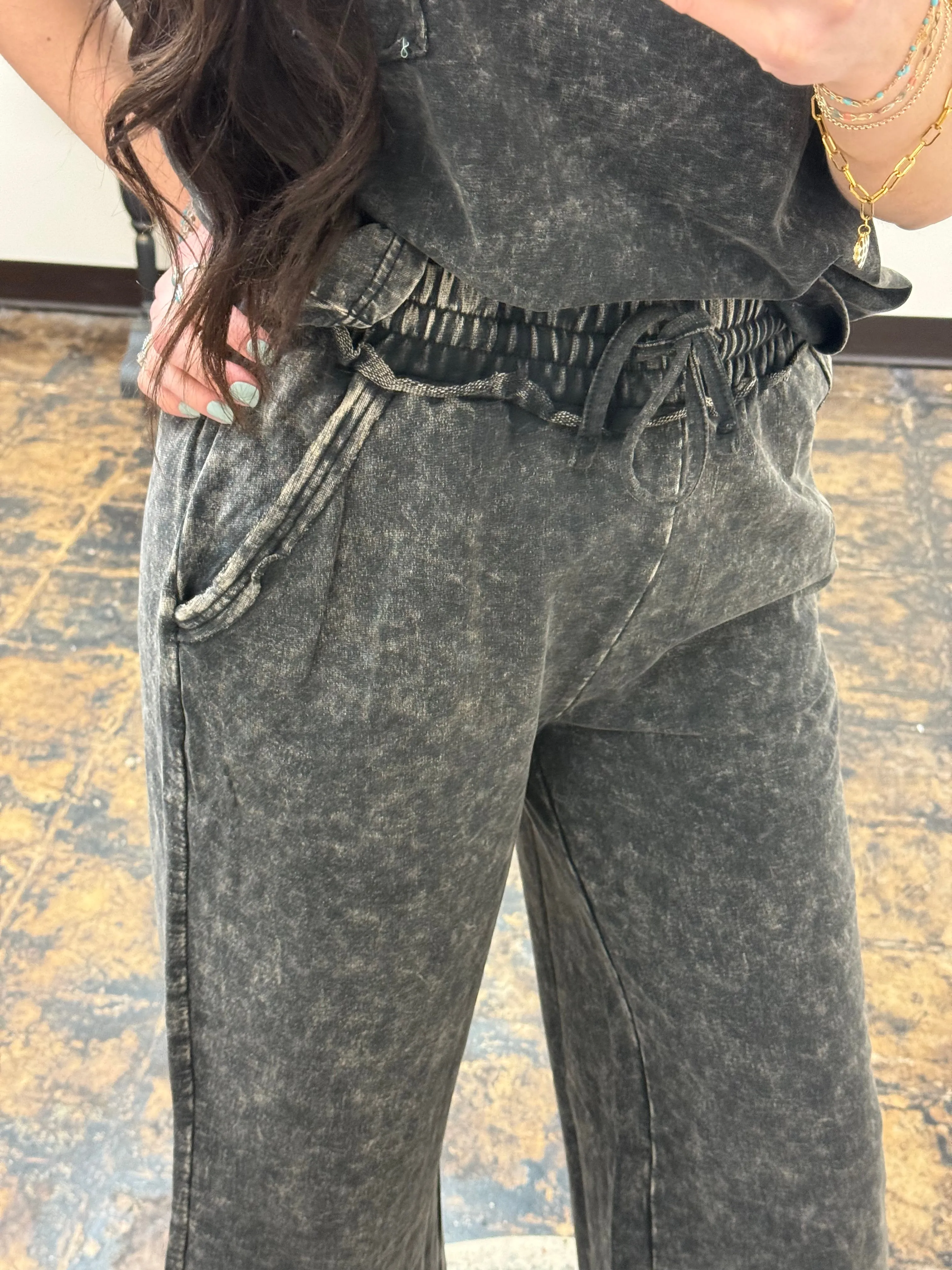 The Sammi Palazzo Pants - Ash Black