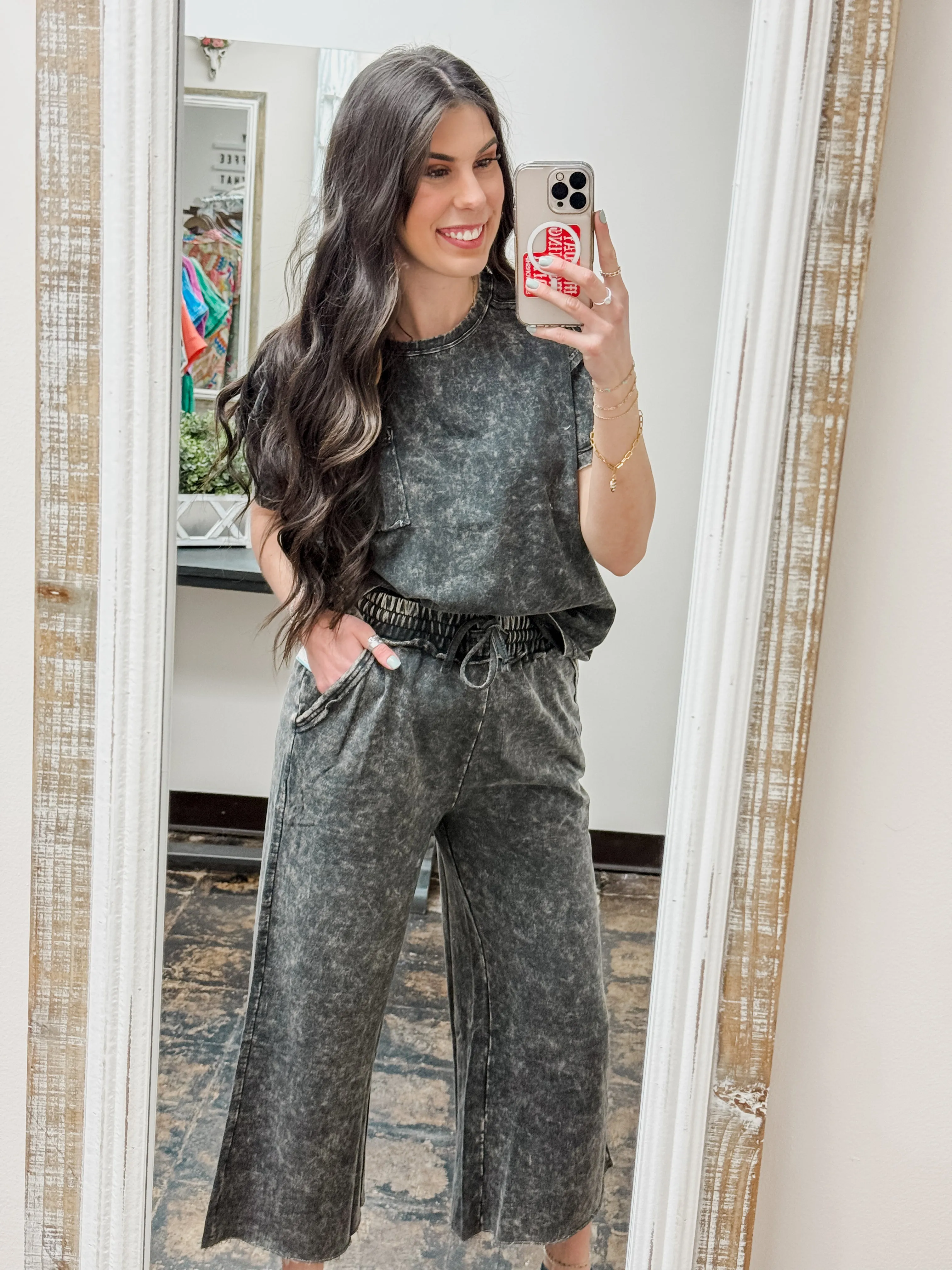 The Sammi Palazzo Pants - Ash Black